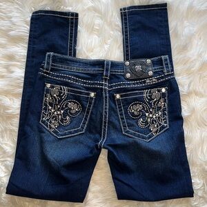 Miss Me Dark Blue Signature-Rise Skinny Jeans ~ Sz. 27